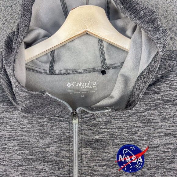 Columbia Golf NASA Hoodie Womens XL Gray Full Zip Jacket Outdoor Casual Preppy - Picture 2 of 14
